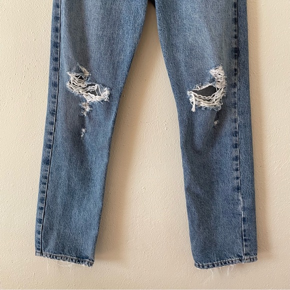 AGOLDE Mia Straight leg Distressed Jeans Rule size 24 light wash - Picture 7 of 15